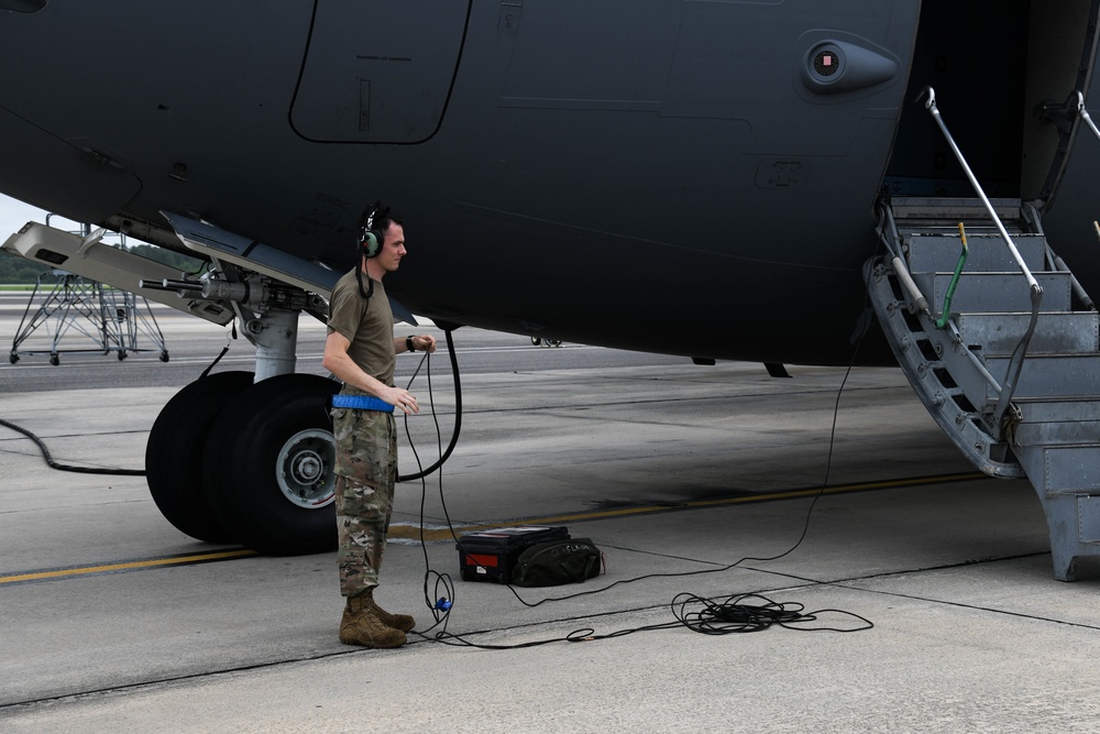 437th Aircraft Maintenance Squadron pre-flight checks