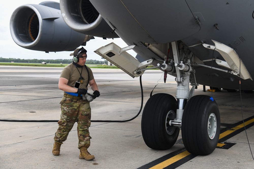 437th Aircraft Maintenance Squadron pre-flight checks