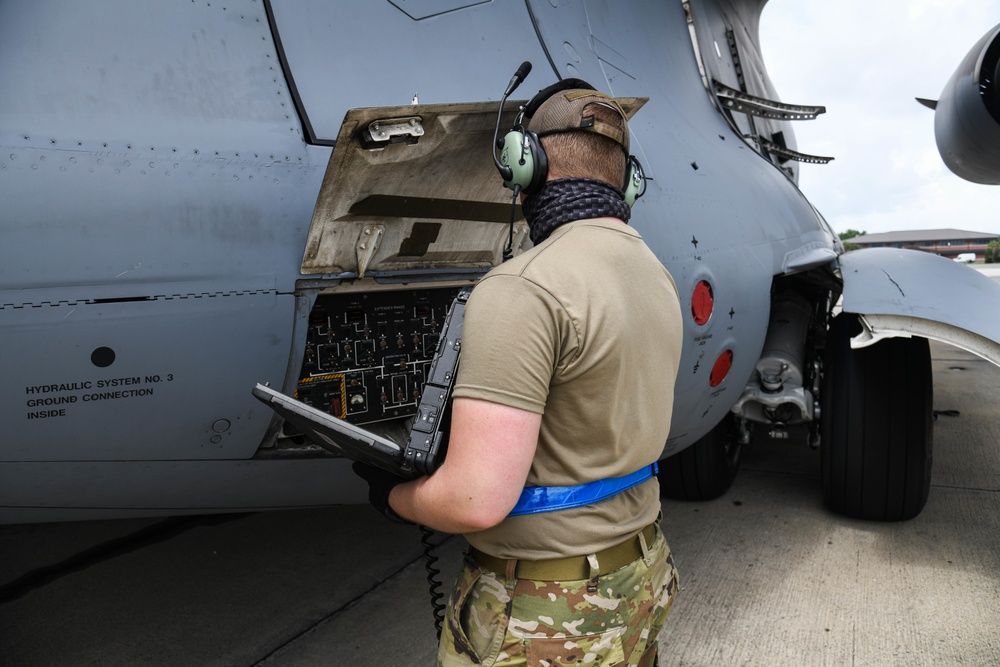 437th Aircraft Maintenance Squadron pre-flight checks