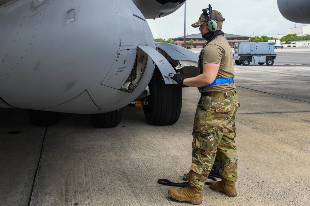 437th Aircraft Maintenance Squadron pre-flight checks