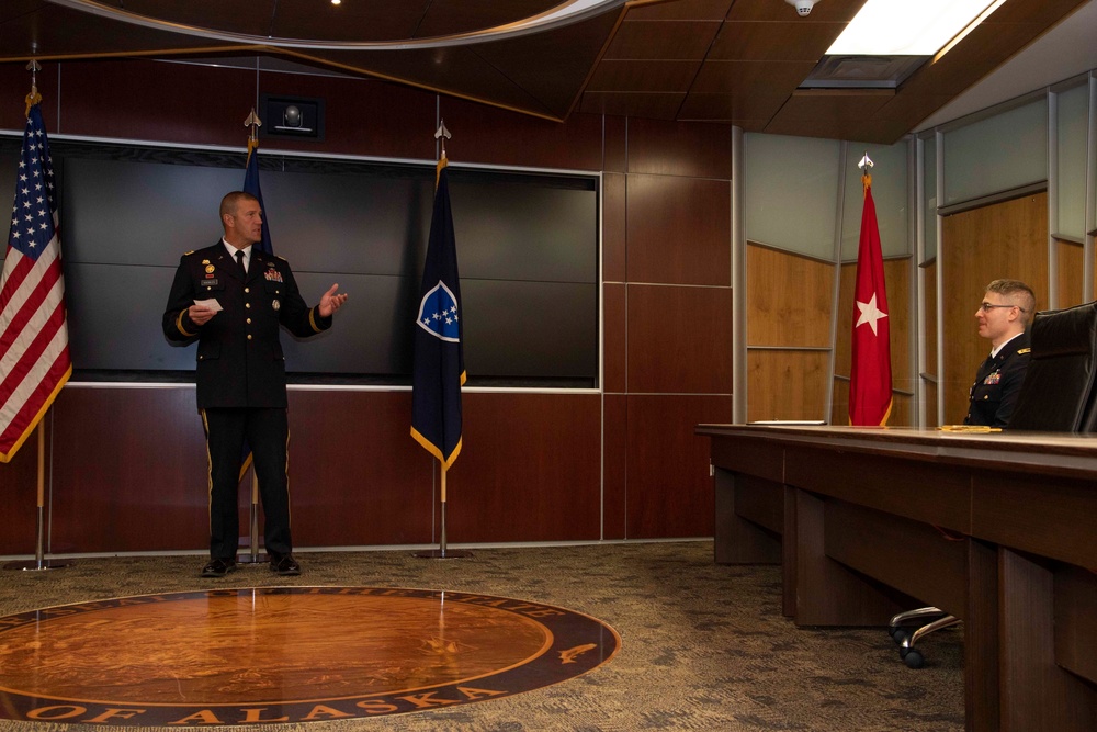 Chaplain Kirk Thorsteinson, the Alaska Army National Guard chaplain, promoted to lieutenant colonel