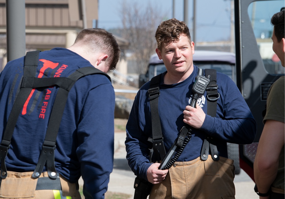 8th Civil Engineer Squadron fire department trains in high-rise firefighting exercise