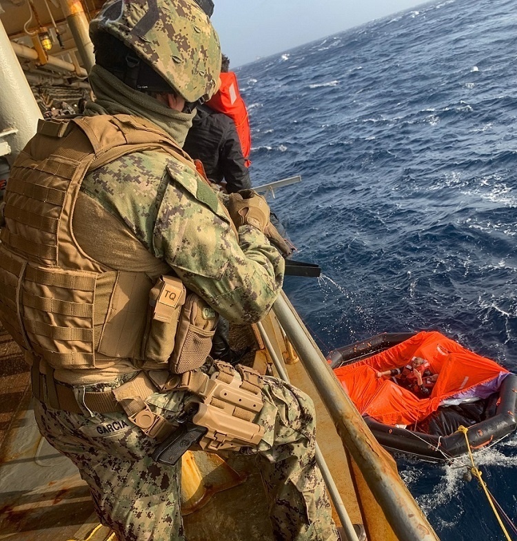 U.S. Naval Forces Rescue Mariners from Sinking Ship in Gulf of Aden