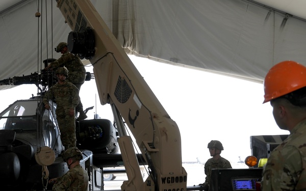 AH-64E Apache attack helicopter phase maintenance