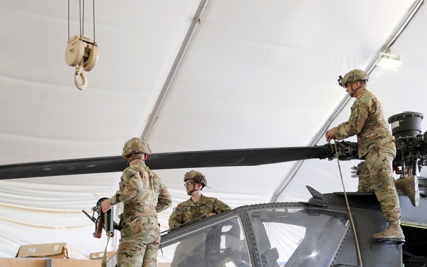 AH-64E Apache attack helicopter phase maintenance