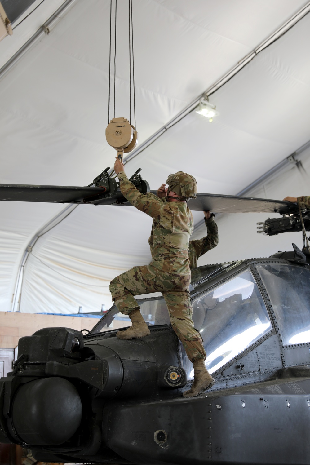 AH-64E Apache attack helicopter phase maintenance