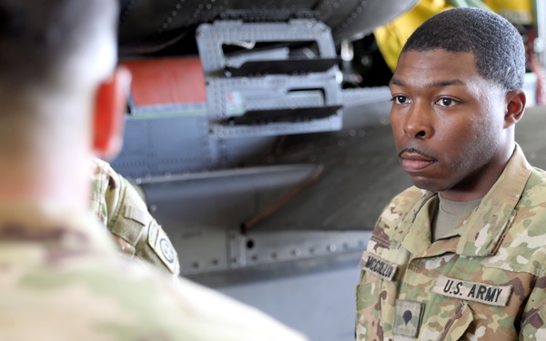 AH-64E Apache attack helicopter phase maintenance