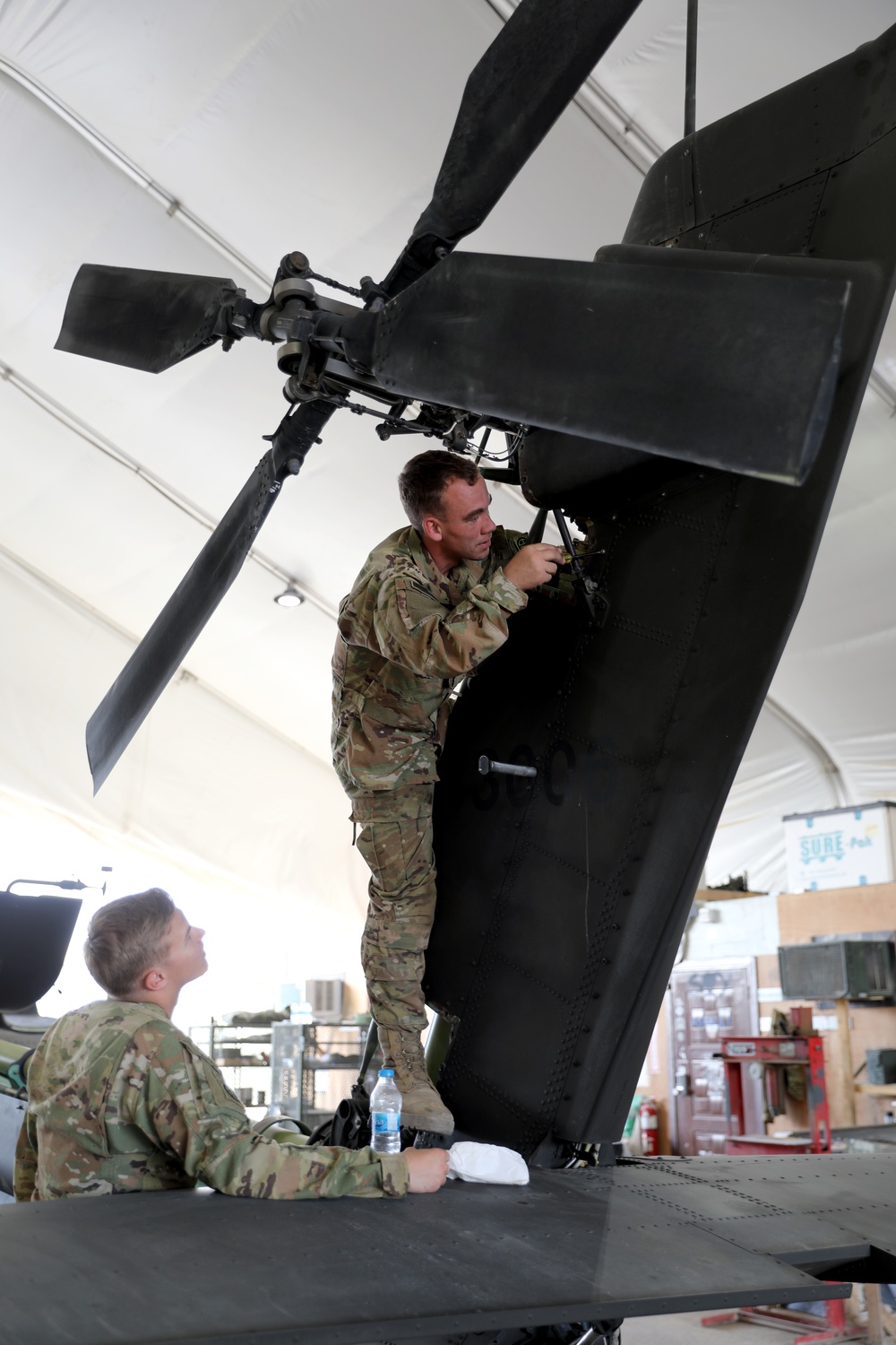 AH-64E Apache attack helicopter phase maintenance
