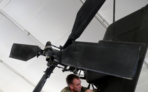 AH-64E Apache attack helicopter phase maintenance