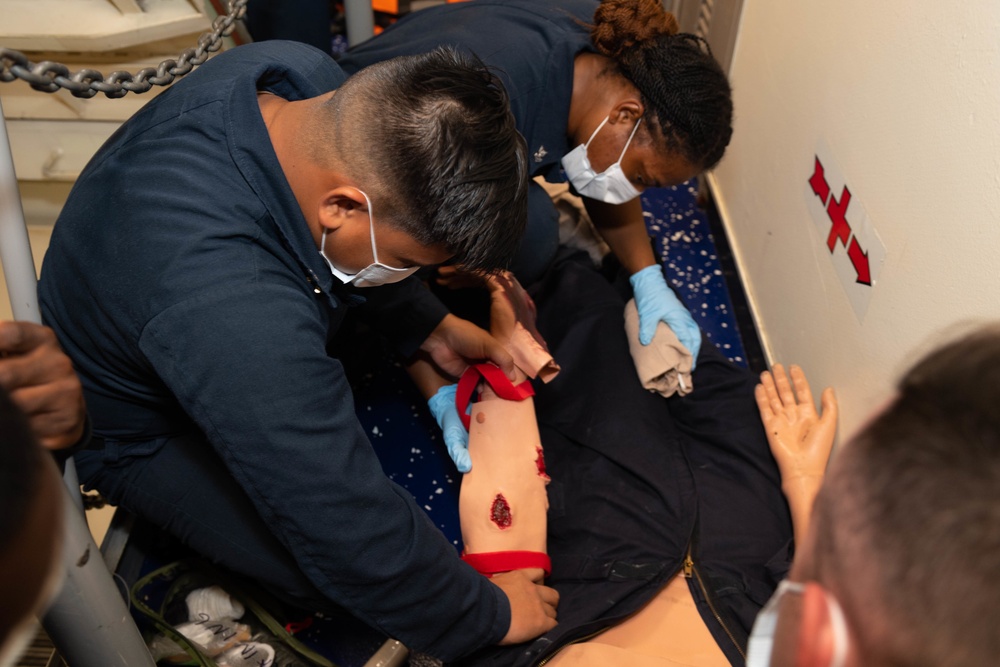 USS New Orleans Medical Training Drill Underway