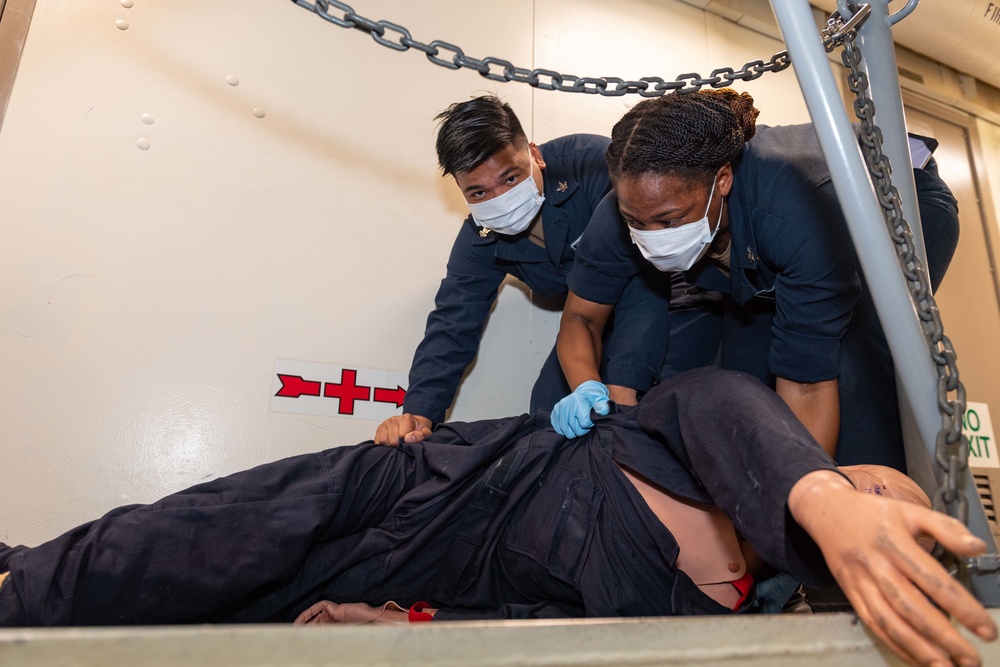 USS New Orleans Medical Training Drill Underway