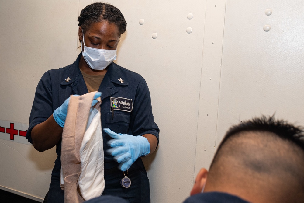 USS New Orleans Medical Training Drill Underway