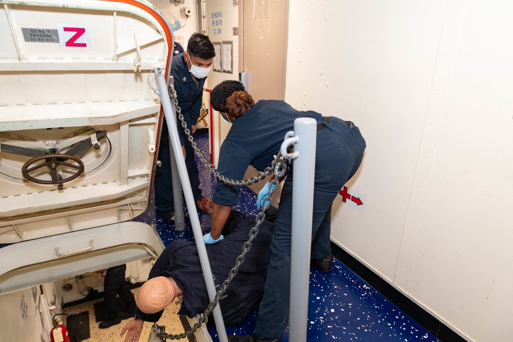 USS New Orleans Medical Training Drill Underway