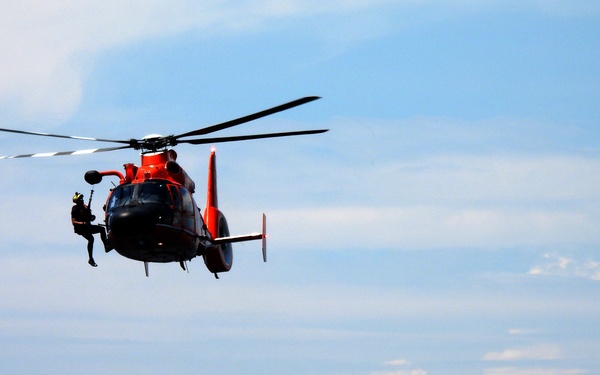USS Providence and U.S. Coast Guard Helicopter Personnel Transfer Exercise