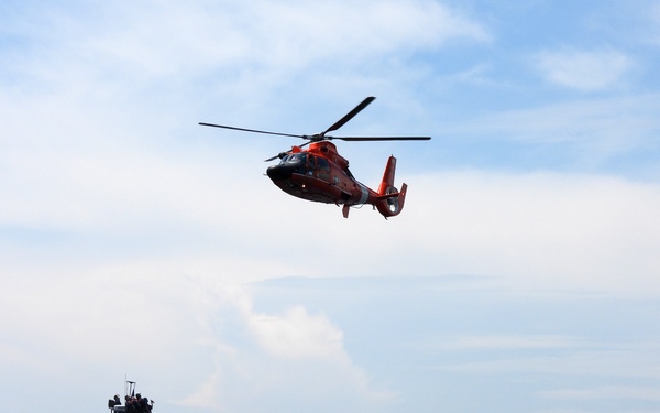 USS Providence and U.S. Coast Guard Helicopter Personnel Transfer Exercise