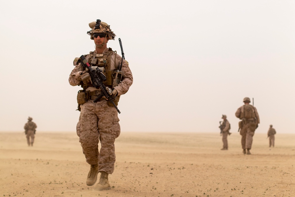 15th MEU Marines conduct a platoon attack live-fire range