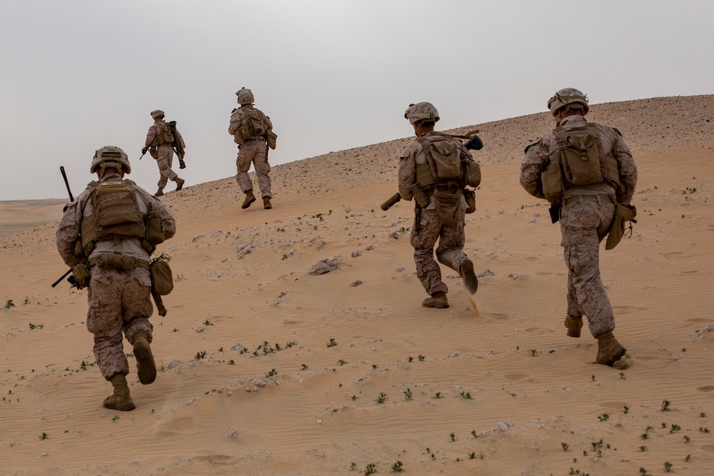 15th MEU Marines conduct a platoon attack live-fire range