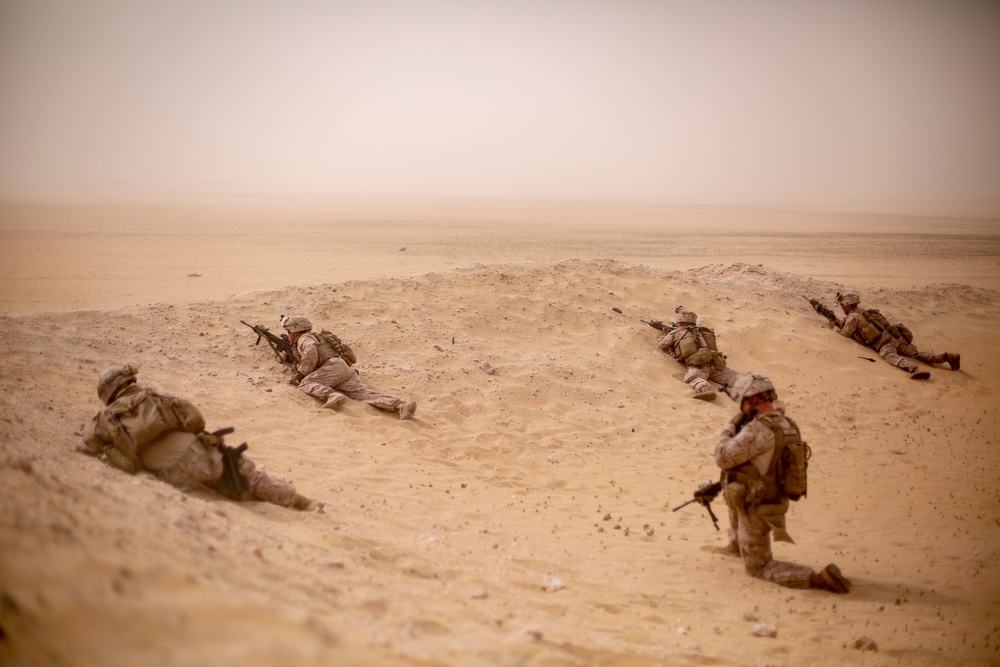 15th MEU Marines conduct a platoon attack live-fire range