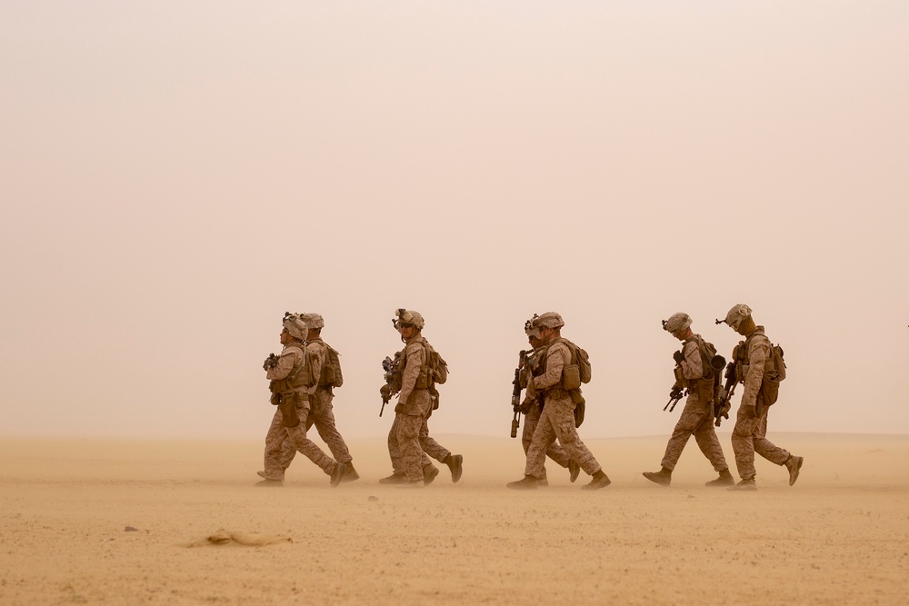 15th MEU Marines conduct a platoon attack live-fire range
