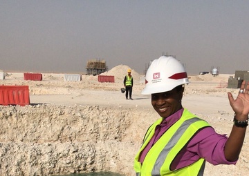 PM Kim Sanders on site in Qatar
