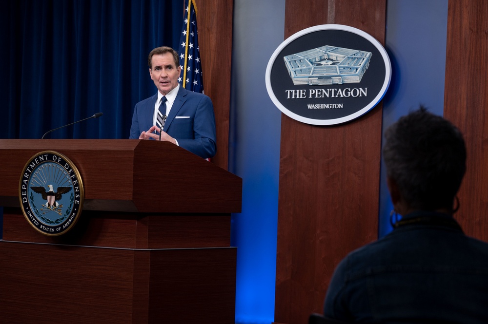 Pentagon Press Secretary John F. Kirby briefs press