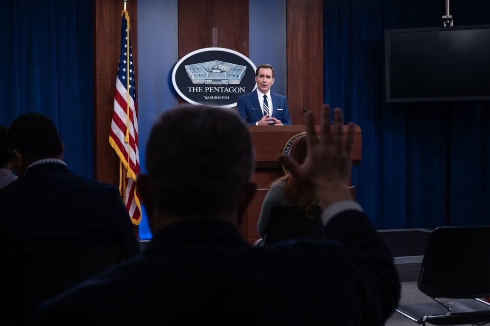 Pentagon Press Secretary John F. Kirby briefs press