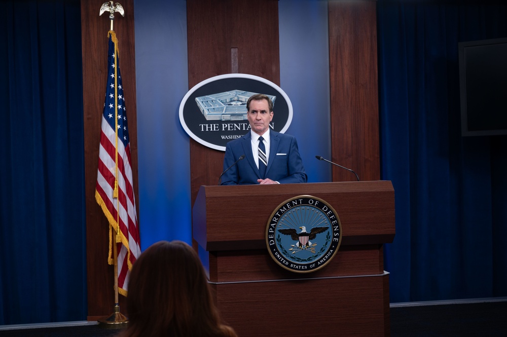 Pentagon Press Secretary John F. Kirby briefs press