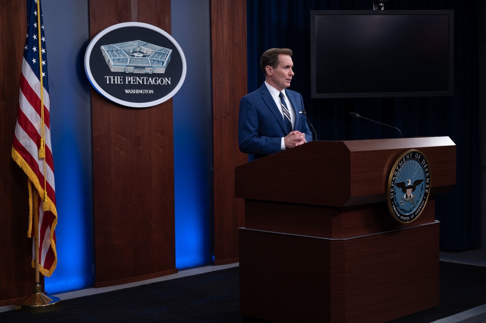 Pentagon Press Secretary John F. Kirby briefs press