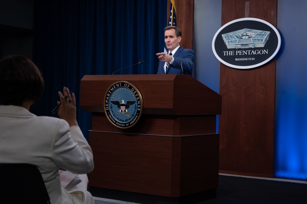 Pentagon Press Secretary John F. Kirby briefs press