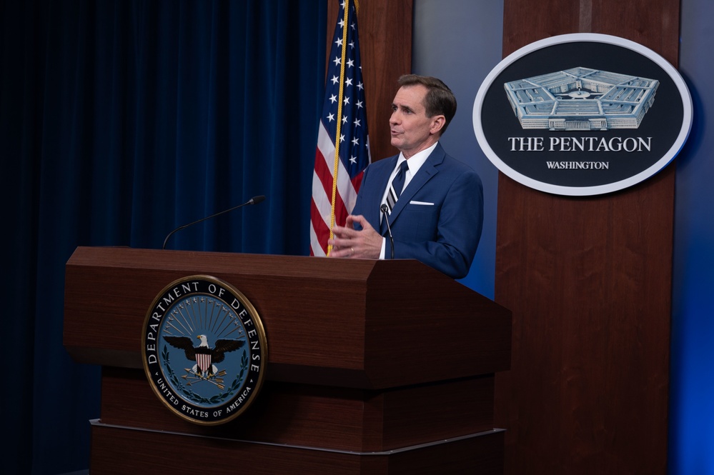 Pentagon Press Secretary John F. Kirby briefs press