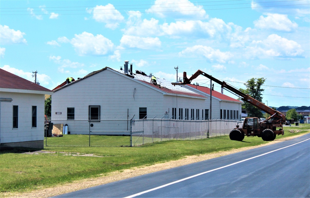 Contractors replacing roofing on 20-plus buildings at Fort McCoy