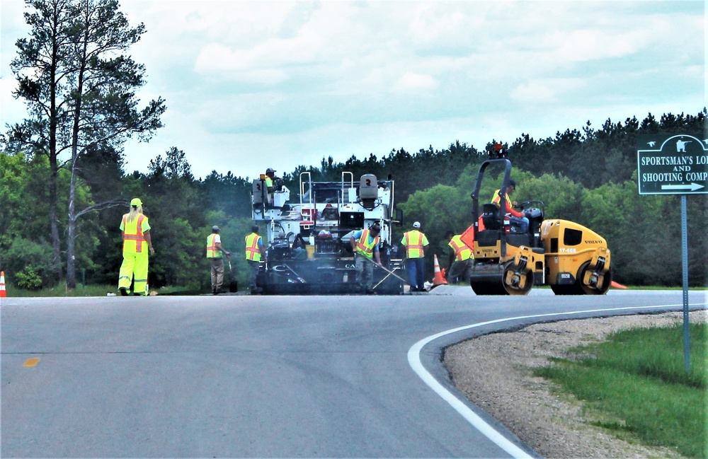 Road paving at Fort McCoy