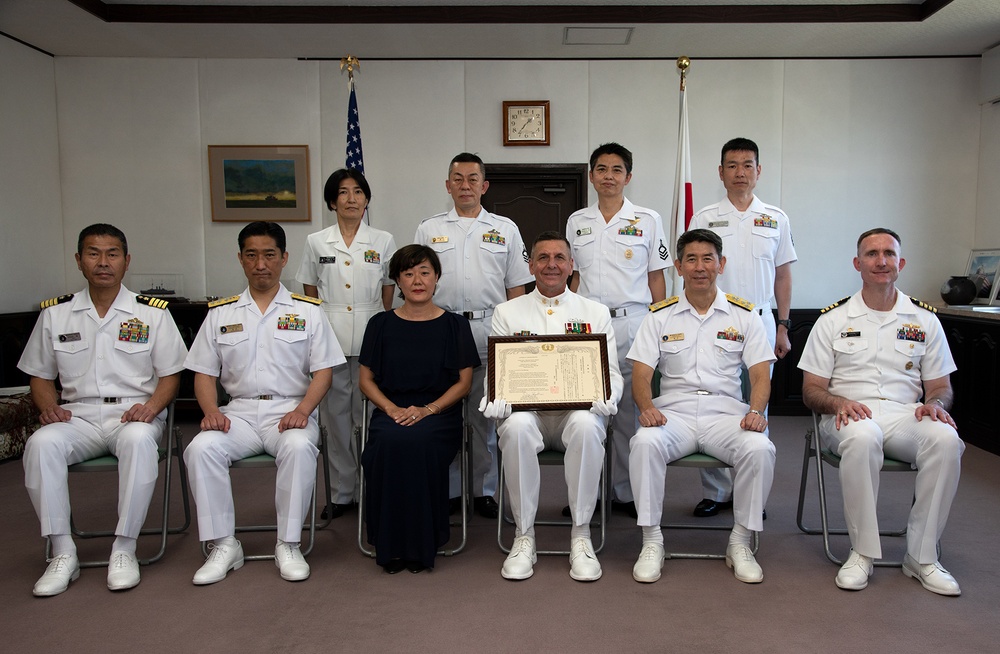 CFAY CMC Mullenhour awarded by JMSDF Yokosuka District
