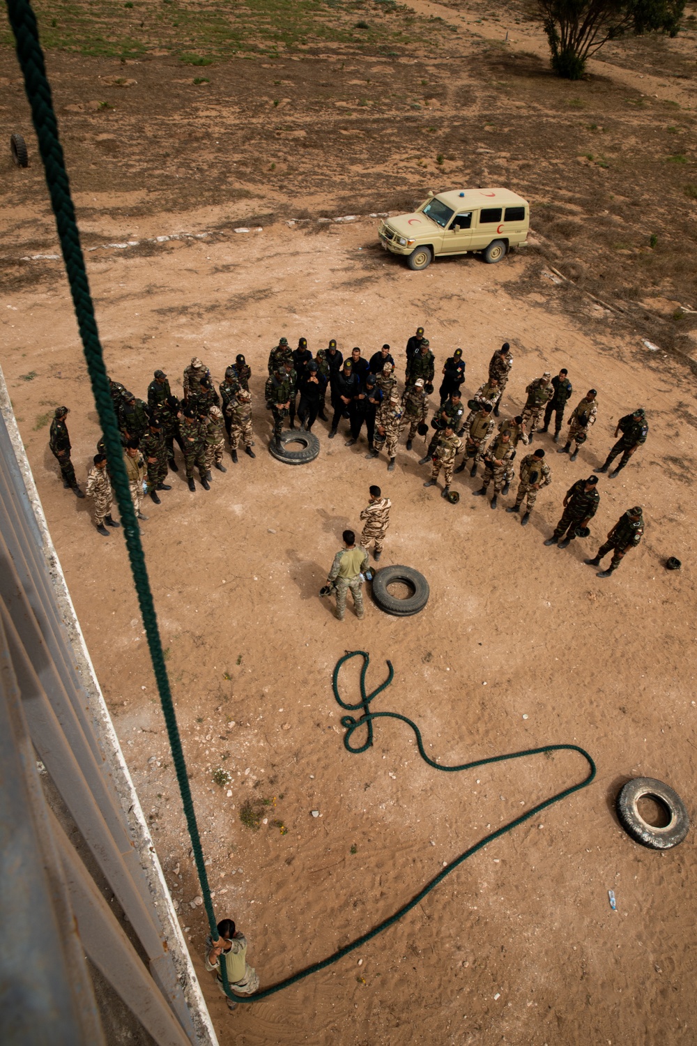 Moroccan and 19th Special Forces Group Fast Rope Training