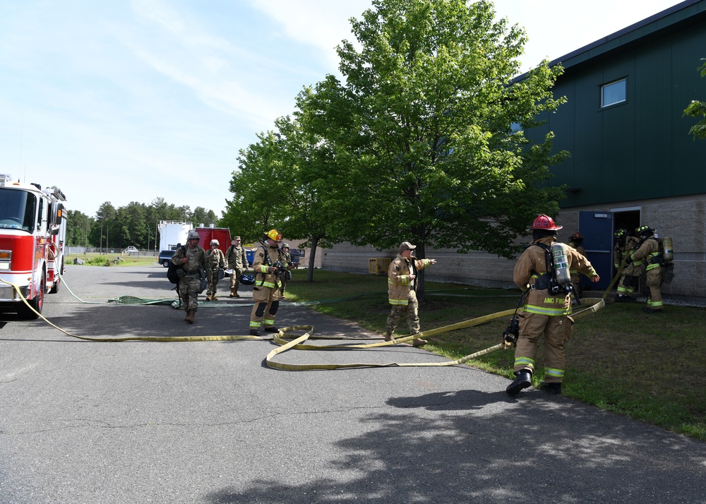 104th Fighter Wing holds Readiness Exercise, simulates building fires