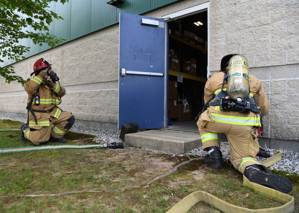 104th Fighter Wing holds Readiness Exercise, simulates building fires