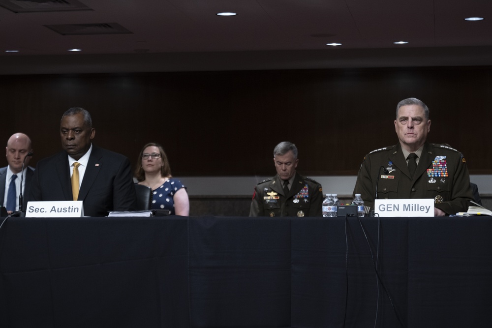 SECDEF, DoD Comptroller and CJCS Testify Before SASC on FY22 Budget Proposal