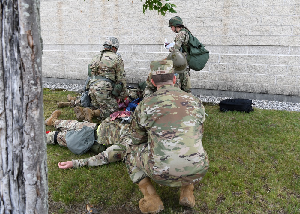 104th Fighter Wing holds Readiness Exercise, simulates building fires