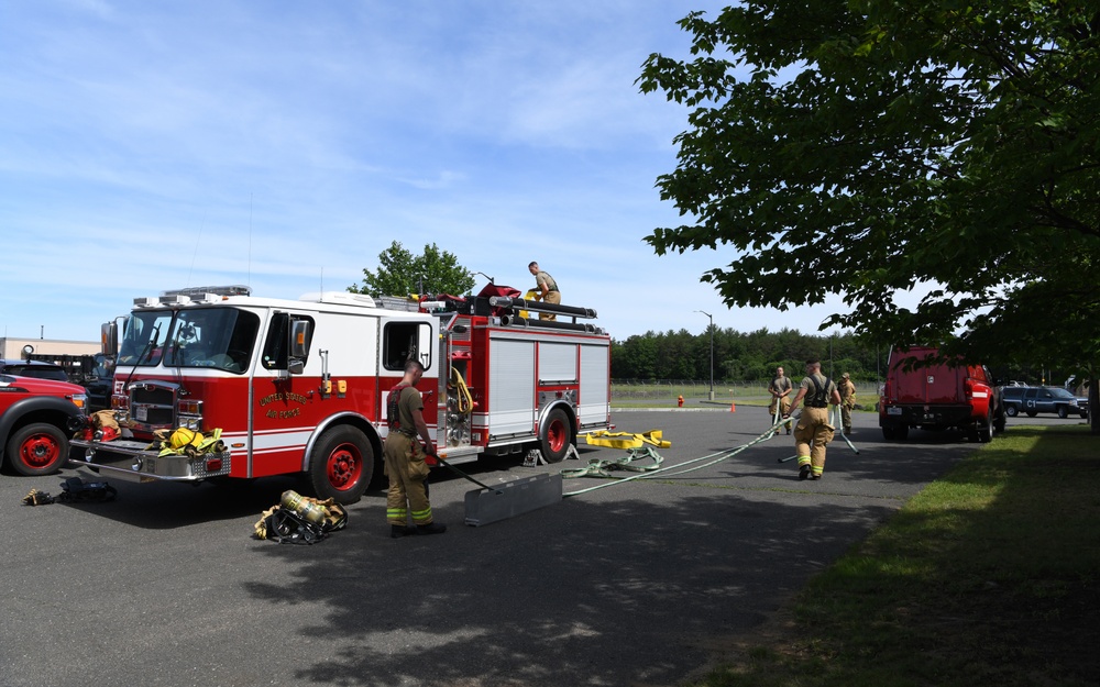 104th Fighter Wing holds Readiness Exercise, simulates building fires