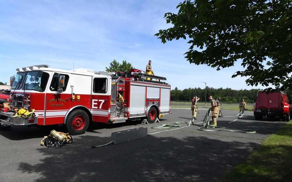 104th Fighter Wing holds Readiness Exercise, simulates building fires