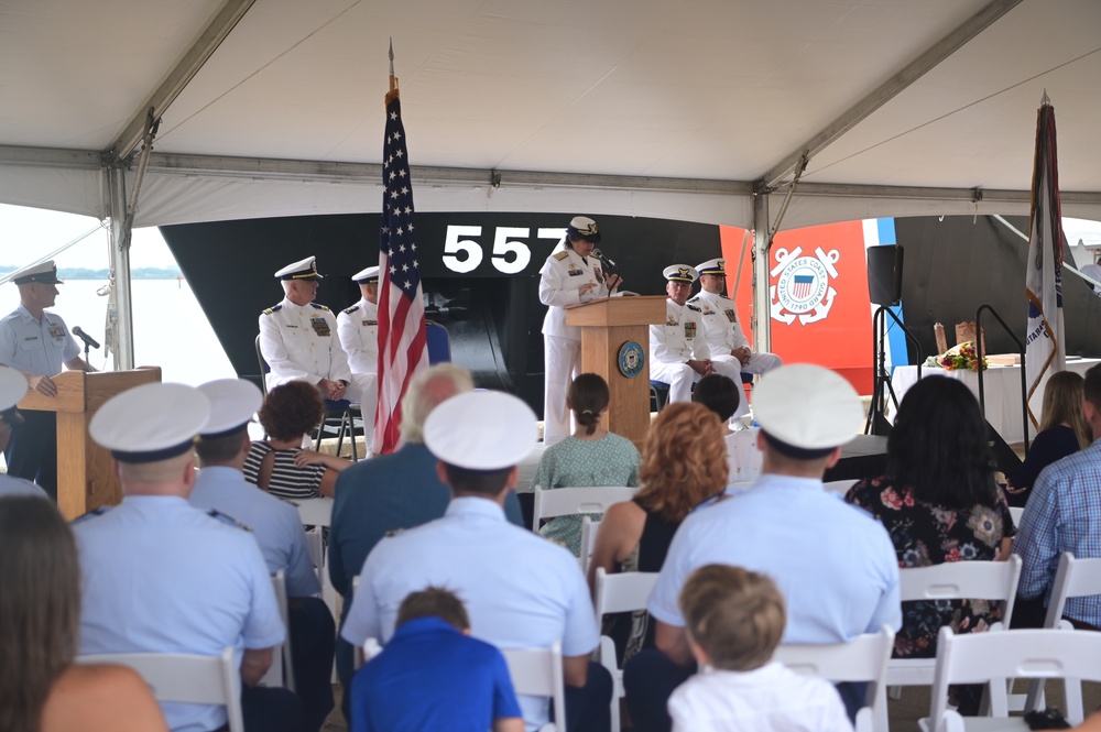 Coast Guard holds simultaneous change of command ceremonies for USCGC Frank Drew and USCGC Kennebec