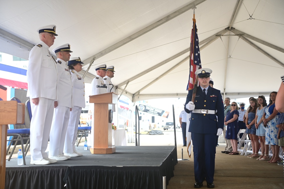 Coast Guard holds simultaneous change of command ceremonies for USCGC Frank Drew and USCGC Kennebec