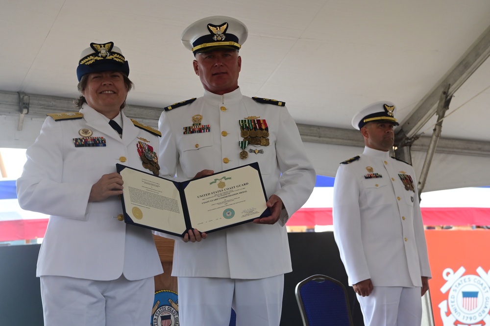 Coast Guard holds simultaneous change of command ceremonies for USCGC Frank Drew and USCGC Kennebec