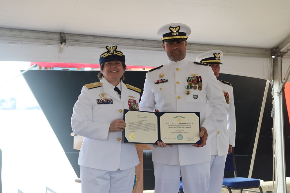 Coast Guard holds simultaneous change of command ceremonies for USCGC Frank Drew and USCGC Kennebec