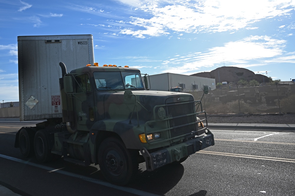 Arizona National Guard transports truckloads of food destined for food banks