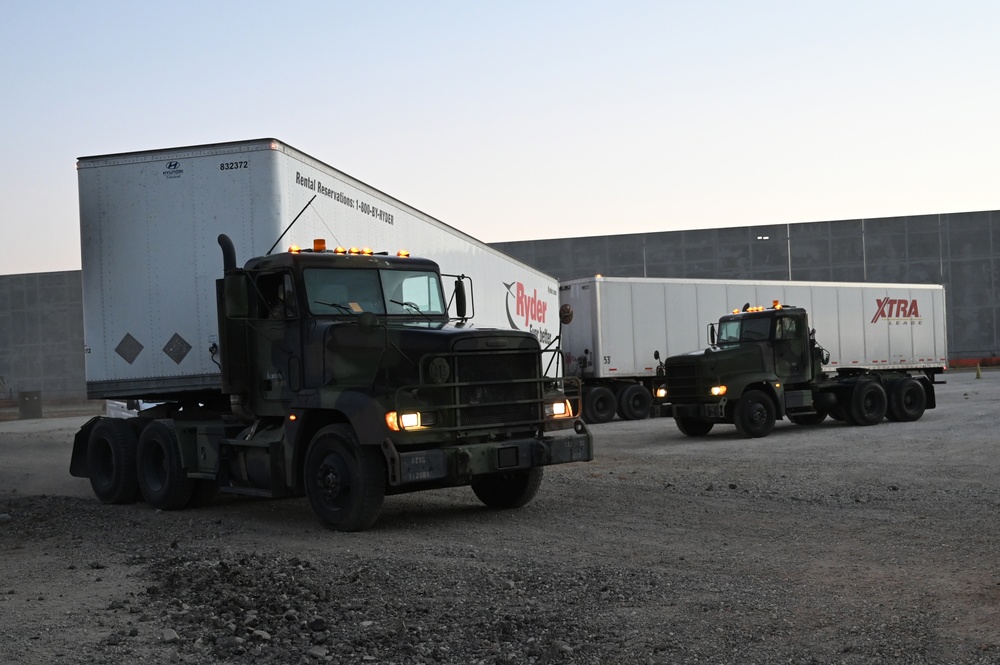 Arizona National Guard transports truckloads of food destined for food banks