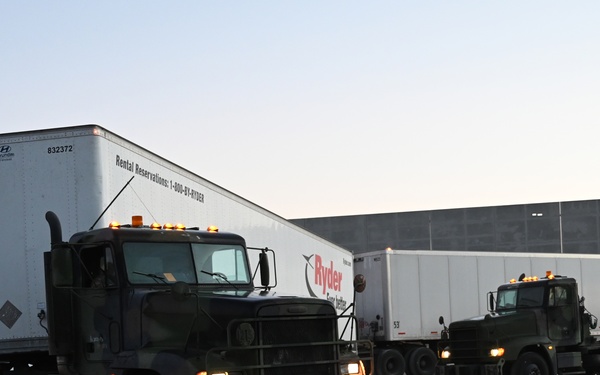 Arizona National Guard transports truckloads of food destined for food banks