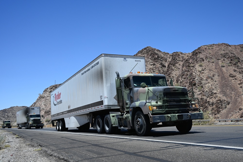 Arizona National Guard transports truckloads of food destined for food banks
