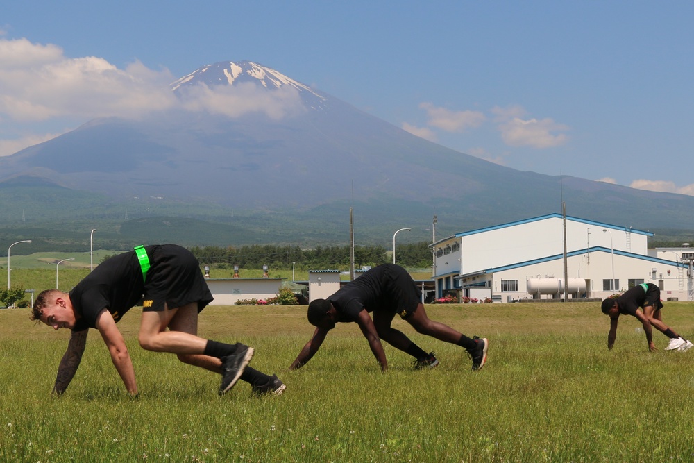 Black Lions train at the base of Mt. Fuji