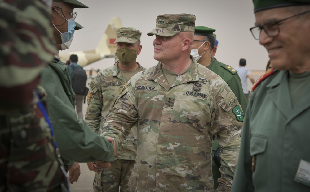 African Lion 2021-  Lt. Gen. Roger Cloutier Arrival Mahbes Airfield